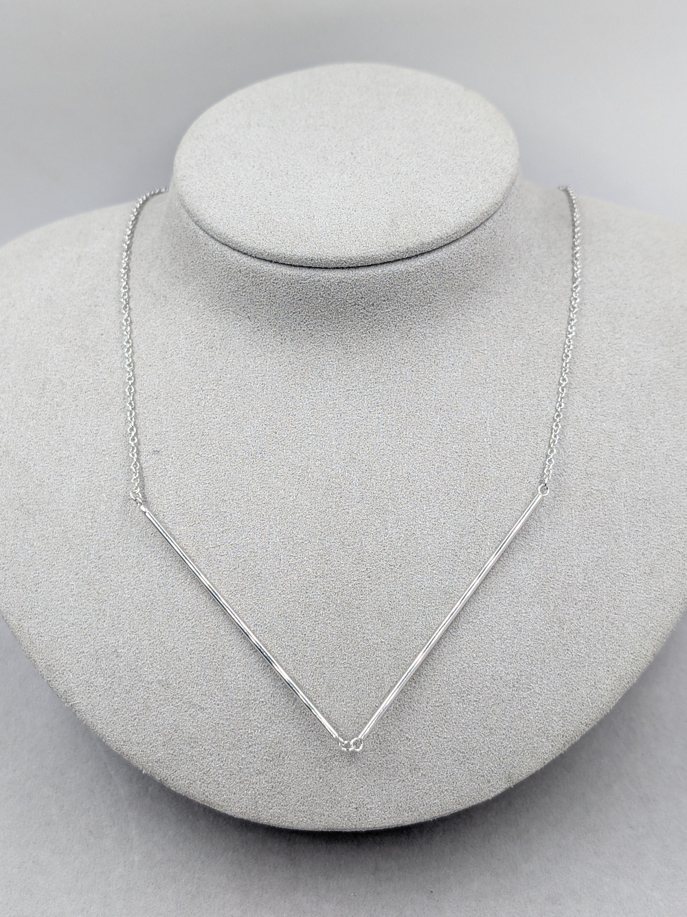 Gorjana Silver Double Bar V Lariat Necklace Minimalist | M213